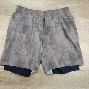 Skora Men's Qwick-Dry Athletic Running Shorts Size Large Gray Lined